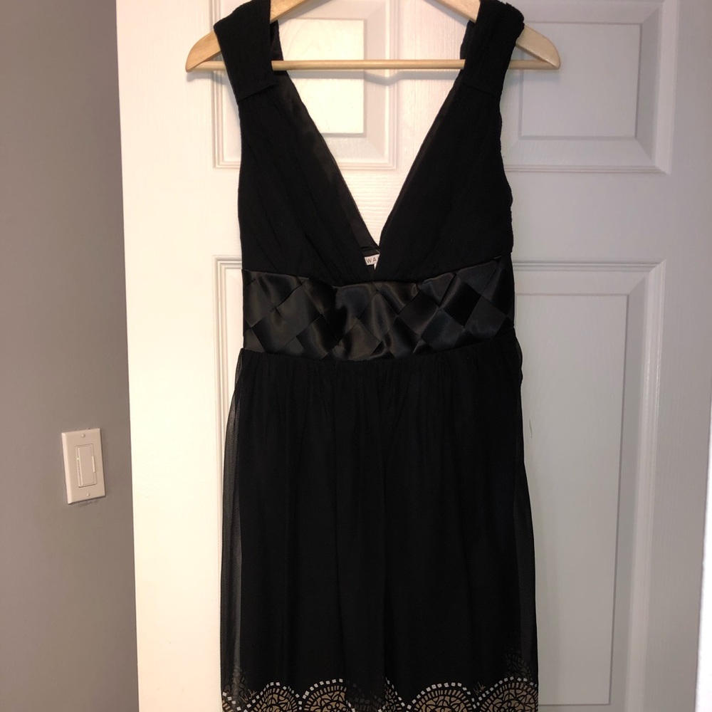 Midi black crêpe dress